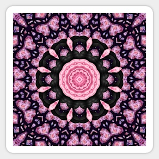 Crystal Hearts and Flowers Valentines Kaleidoscope pattern (Seamless) 22 Sticker